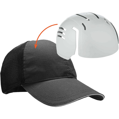 Skullerz 8946 Standard Baseball Cap with Bump Cap Insert, Black Fastek