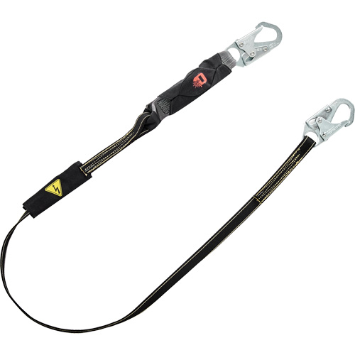V-Series Welding Energy Absorbing Lanyard, 6', Snap Hook Center, Snap Hook Leg Ends, Kevlar&reg;/Metal/Nylon Fastek