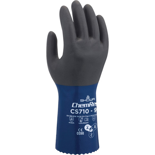 CS710 Chemical-Resistant Gloves, Size 7, 12" L, Polyester Fastek