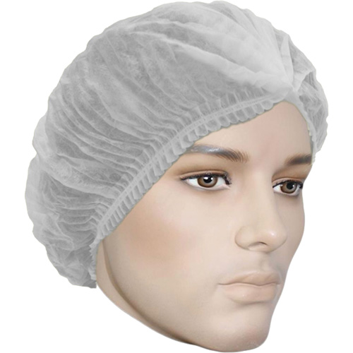 Cova-Cap Pleated Bouffant Cap, Polypropylene, 21", White Fastek
