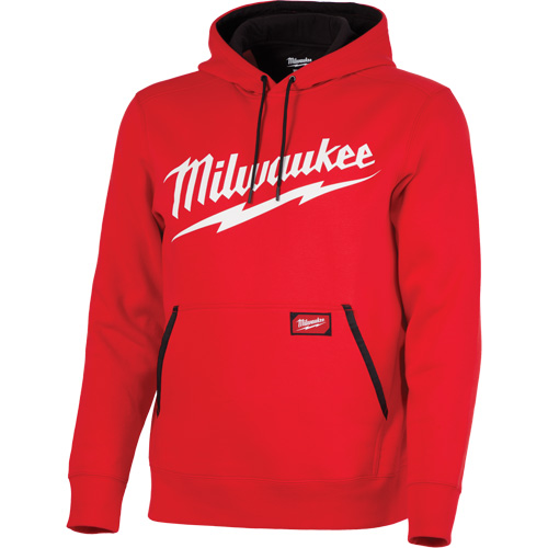 Chandail &agrave; capuchon de poids moyen avec logo Milwaukee, Hommes, T-Grand, Rouge Fastek