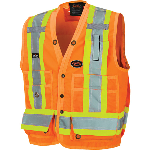 6692 Veste de s&eacute;curit&eacute; pour arpenteur, Orange haute visibilit&eacute;, Petit, Polyester Fastek