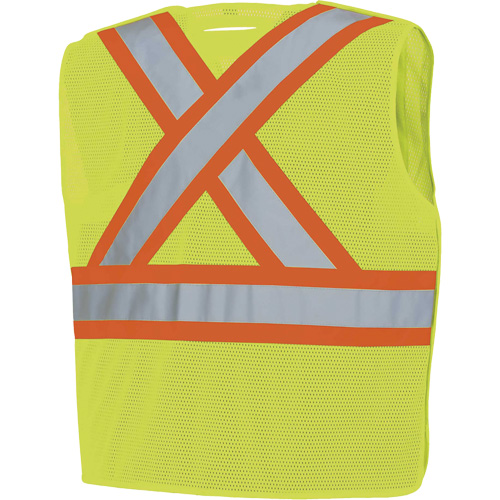 598P Tear-Away Mesh Safety Vest, High Visibility Lime-Yellow, Medium/Small, Polyester Fastek