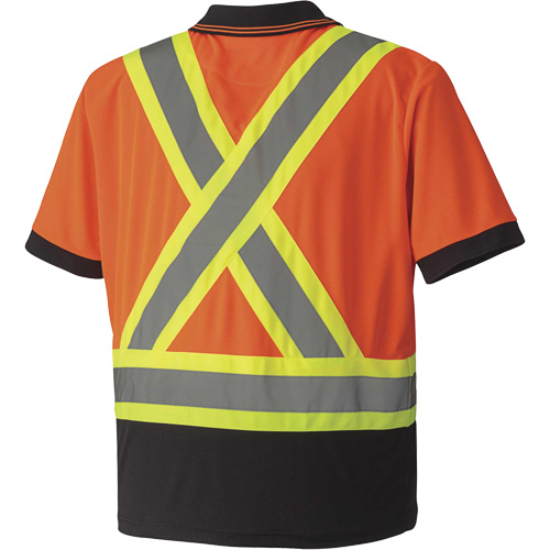 6986 Polo de s&eacute;curit&eacute; en il-de-perdrix, Polyester, Moyen, Orange haute visibilit&eacute; Fastek