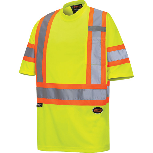 6971 T-shirt de s&eacute;curit&eacute; en il-de-perdrix, Polyester, T-petit, Jaune lime haute visibilit&eacute; Fastek