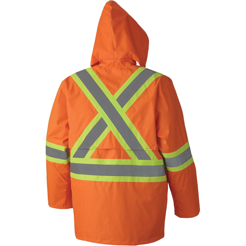 5608 210D Waterproof Rain Suit, Polyester/PVC, Small, High Visibility Orange Fastek