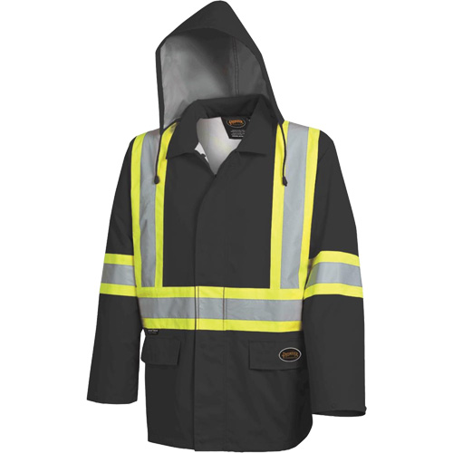 5628BK Veste de s&eacute;curit&eacute; The Rock 300D imperm&eacute;able, Polyester, Noir, Grand Fastek