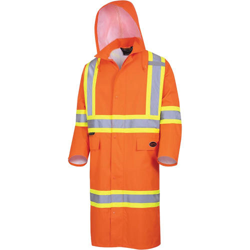 5630 Manteau long imperm&eacute;able The Rock 300D, Polyester, Petit, Orange haute visibilit&eacute; Fastek