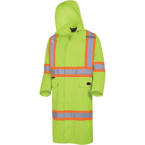 5631 Manteau long imperm&eacute;able The Rock 300D, Polyester, Petit, Jaune lime haute visibilit&eacute; Fastek
