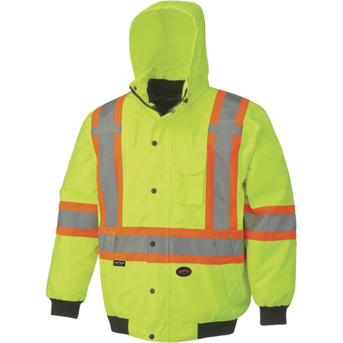 5023 Veste aviateur imperm&eacute;able 7 en 1, Polyester, Jaune lime haute visibilit&eacute;, Petit Fastek