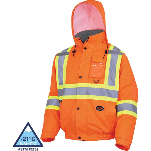 5032 Veste aviateur de s&eacute;curit&eacute; imperm&eacute;able et matelass&eacute;e pour l'hiver, Polyester, Orange haute visibilit&eacute;, Petit Fastek