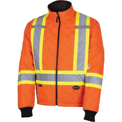5015A Manteau matelass&eacute; pour cong&eacute;lateur, Polyester, Orange haute visibilit&eacute;, T-petit Fastek
