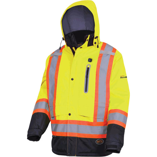 5408 Waterproof Heated Insulated Jacket, Men's, Small, High Visibility Lime-Yellow Fastek