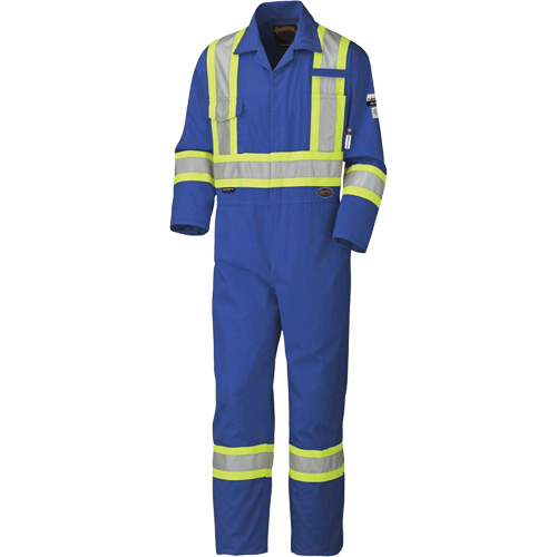 5558AT High-Visibility Flame-Resistant Coveralls, Size 50, Royal Blue, 9.5 cal/cm² Fastek