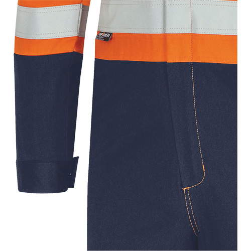 7702BB Combinaison de s&eacute;curit&eacute; FR-Tech 2 tons, Taille 36, Bleu marin/Orange, 10 cal/cm² Fastek