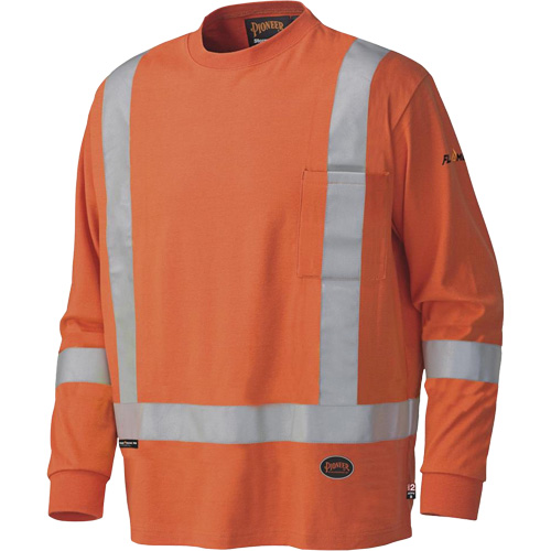 339SFA Chemise de s&eacute;curit&eacute; &agrave; manches longues ignifuge, Petit, Orange haute visibilit&eacute; Fastek