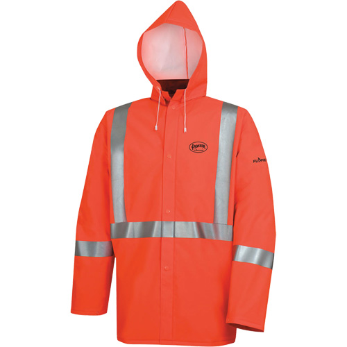 576J High-Visibility FR Rain Jacket, Small, High Visibility Orange Fastek