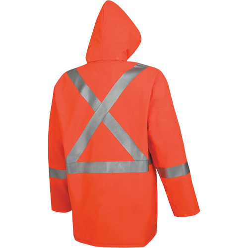 576J High-Visibility FR Rain Jacket, Small, High Visibility Orange Fastek