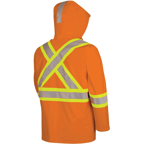 5880 Manteau de pluie ignifuge et protection contre les &eacute;clats d'arc &eacute;lectrique, T-petit, Orange haute visibilit&eacute;, 10 cal/cm² Fastek