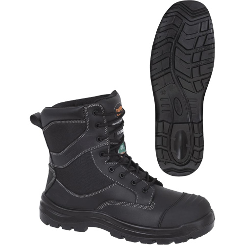 1050 Black Composite Safety Work Boots, Leather, Size 14, Impermeable Fastek