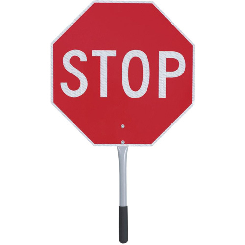 456 Traffic Stop/Slow Paddle, 18" x 18", Corrugated Plastic, English Fastek