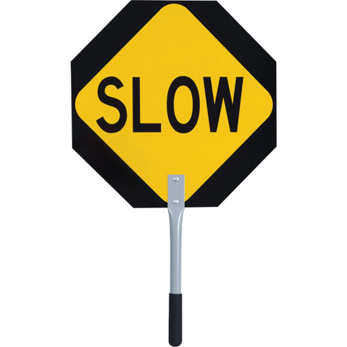 456 Traffic Stop/Slow Paddle, 18" x 18", Corrugated Plastic, English Fastek