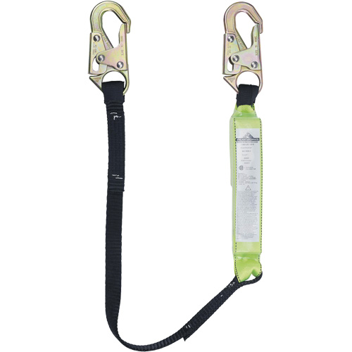 SA-6400-4 Shock Absorbing Lanyard, 4', Snap Hook Center, Snap Hook Leg Ends, Polyester Fastek