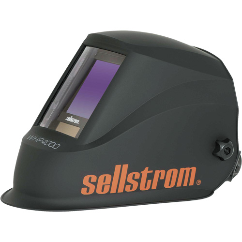 WHP4000 Premium Series ADF Welding Helmet with Extra-Large Blue Lens Technology, 3.94" L x 3.28" W View Area, Black/Orange Fastek