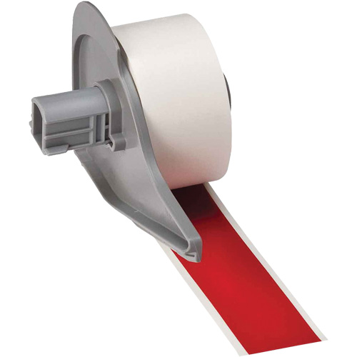 All-Weather Permanent Adhesive Label Tape, Vinyl, Red, 1" Width Fastek