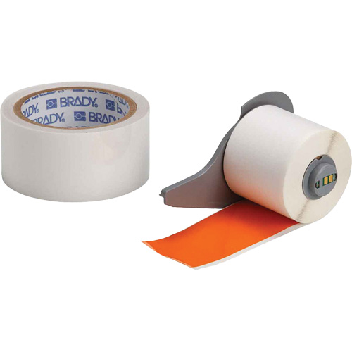 ToughStripe&reg; Ultra-Aggressive Adhesive Multi-Purpose Label Tape with Overlaminate, Polyester, Orange, 2" Width Fastek