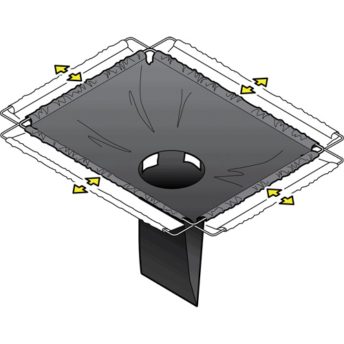 Square Ultra-Drain Guard&reg; Catch Basin Insert with Overflow Port, Oil & Sediment, 16" - 28" L x 20" - 36" W Fastek
