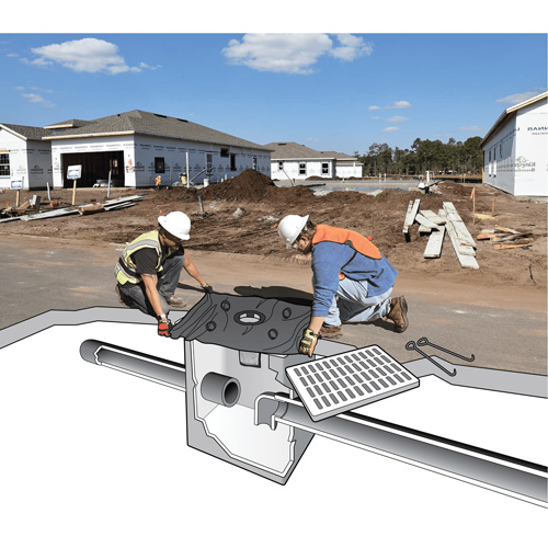 Barri&egrave;re flottante contre les Archaea Ultra-Drain Guard, Bior&eacute;m&eacute;diation/Huile & s&eacute;diments, 48" lo x 36" la Fastek