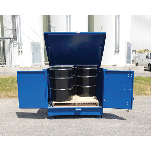 Ultra-Hard Top S4 Steel Spill Pallet, 61" L x 54.4" W x 52" H, 4700 lbs. Load Capacity Fastek
