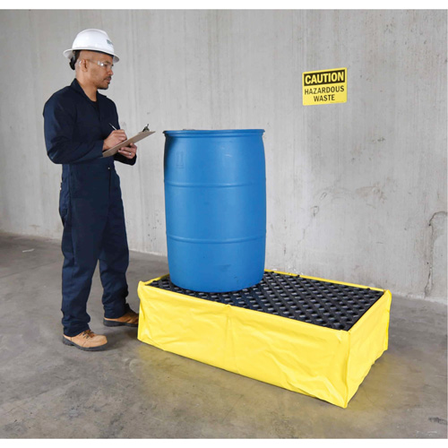 2-Drum Flexible Ultra-Spill Pallet&reg;, 66 US gal. Spill Capacity, 48" x 24" x 14" Fastek