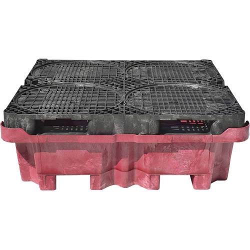 4-Drum Ultra-Spill King&reg; Drum Spill Pallet, 85 US gal. Spill Capacity, 51" x 51" x 17.5" Fastek