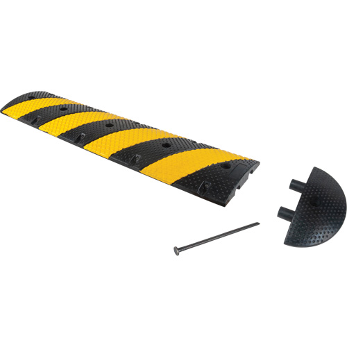 Speed Bump Kit, Rubber, 4' L x 11" W x 2" H Fastek