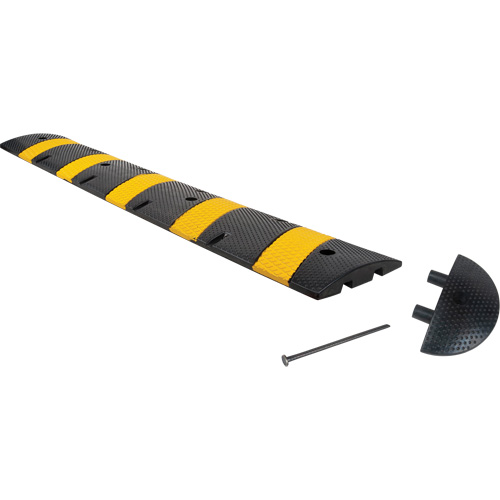 Speed Bump Kit, Rubber, 6' L x 11" W x 2" H Fastek