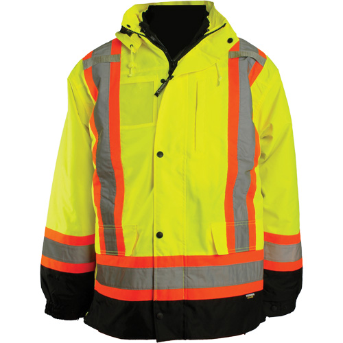 7-in-1 Jacket, Polyester, High Visibility Orange, 2X-Large Fastek