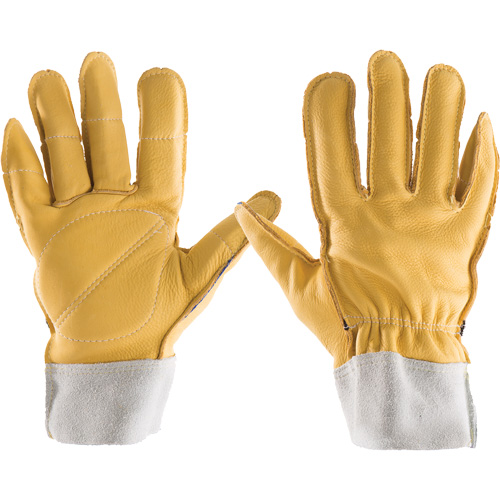 Gants tout cuir, 7/Petit, Paume en Cuir fleur, Poignet &eacute;lastique Fastek