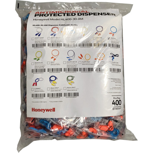 Max-30 Earplugs Refill for HL400 Dispenser, Bulk - Polybag, Corded Fastek