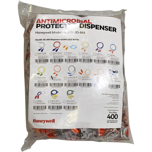 QD30 Earplugs Refill for HL400 Dispenser, Bulk - Polybag, Corded Fastek