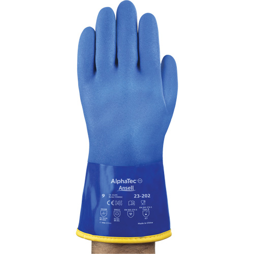 Gants jetables AlphaTec 23-202, Taille 8, 11,8" lo, Coton, Doublure en Molleton Fastek