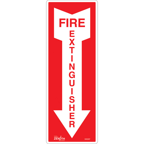Enseigne Fire Extinguisher, 5" x 14", Vinyle, Anglais avec pictogramme Fastek