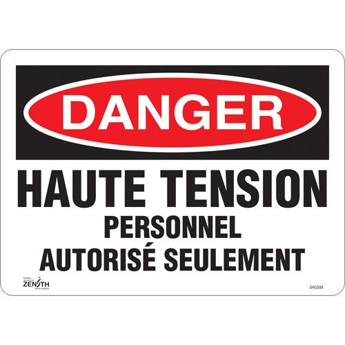 Enseigne  Haute tension , 10" x 14", Vinyle, Français Fastek