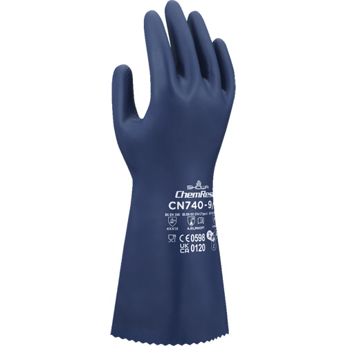 Gants r&eacute;sistants aux produits chimiques CN740, Taille Petit/7, 13" lo, Nitrile, 15 mils Fastek
