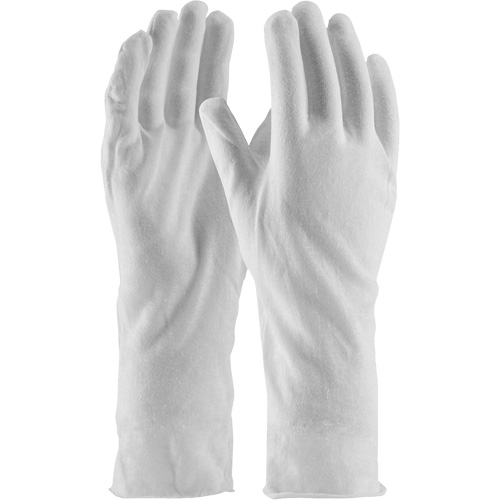 CleanTeam&reg; Premium Inspection Gloves, Cotton, Unhemmed Cuff, One Size Fastek