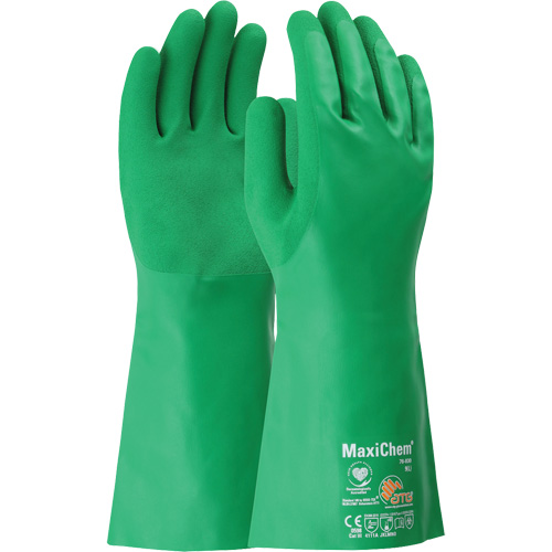 Gants r&eacute;sistants aux produits chimiques ATG MaxiChem, Taille Petit, 14" lo, Nitrile Fastek