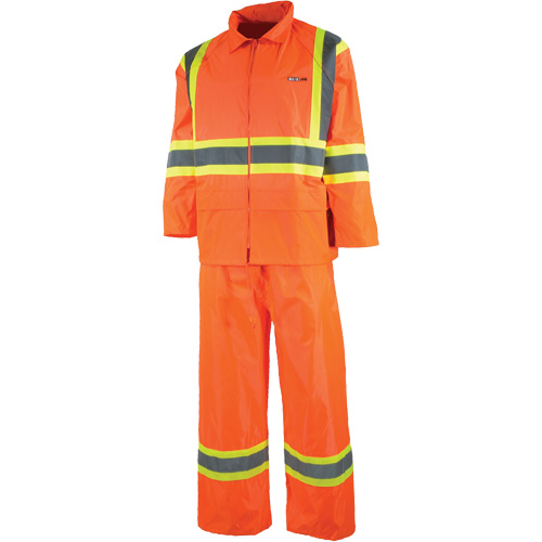 Sealed Rain Suit, Nylon/PVC, X-Small, High Visibility Orange Fastek