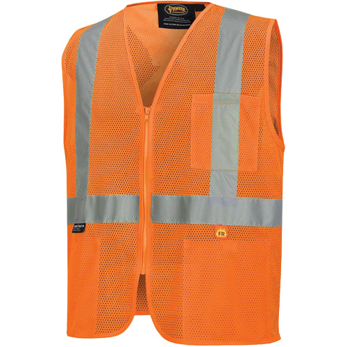 6943 Gilet de s&eacute;curit&eacute; &agrave; mailles ignifuge, Orange haute visibilit&eacute;, Petit, Polyester Fastek