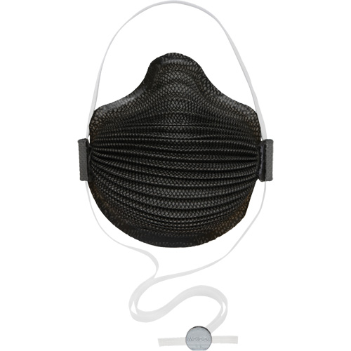AirWave M Series Black Disposable Masks with SmartStrap&reg; & Nose Flange, N95, NIOSH Certified, Medium/Large Fastek